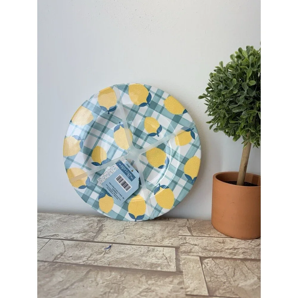 Set Of 4 Lemonade Melamine Dessert Plates Salad 8” New (4 Pcs ) - Picture 3 of 4